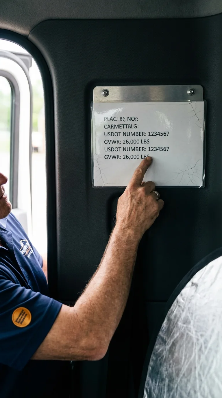 USDOT licensing placard verification in Hampden